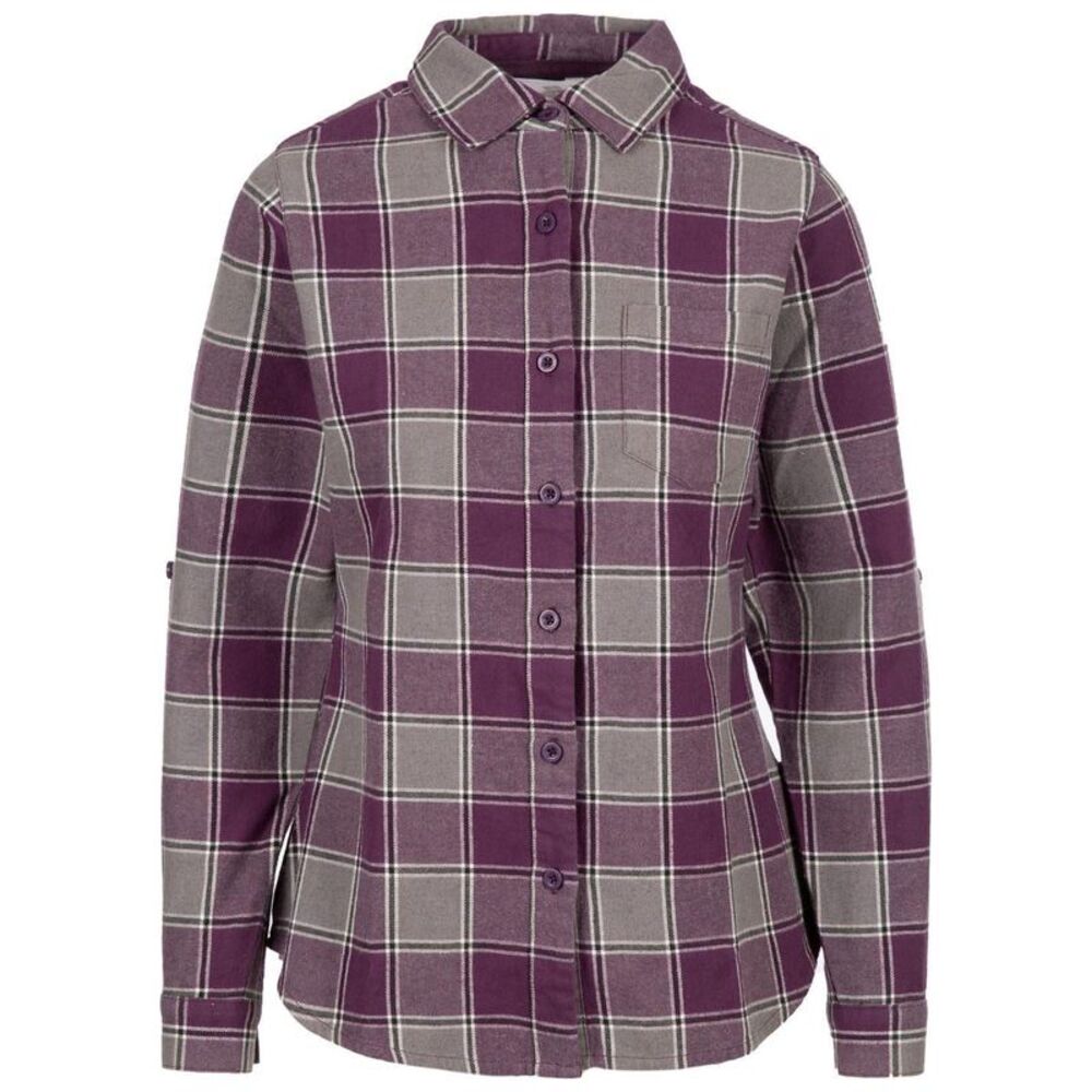 Trespass Womens/Ladies Mindy Checked Woven Long-Sleeved Shirt / Dark Mauve